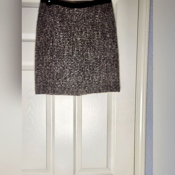 Talbots  2P Brown Tweed WOOLBlend Pencil Straight Lined Zipper Women Skirt - Picture 1 of 8